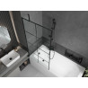 Mexen Vega Rechteckige Badewanne 170 x 70 cm mit Verkleidung und 1-flügeligem Paravent 90 cm, schwarzes Muster