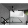Mexen Vega Rechteckige Badewanne 170 x 70 cm mit Verkleidung und 1-flügeligem Paravent 90 cm, schwarzes Muster