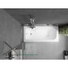 Mexen Vega Rechteckige Wanne 180 x 80 cm mit Verkleidung und 1-flügeliger Abtrennung 60 cm, transparent, chrom