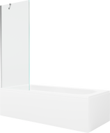 Mexen Vega Rechteckige Badewanne 180 x 80 cm mit Verkleidung und 1-flügeliger Falttür 70 cm, transparent, Chrom