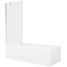 Mexen Vega Rechteckige Badewanne 180 x 80 cm mit Verkleidung und 1-flügeliger Duschwand 80 cm, transparent, Chrom