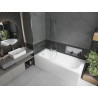 Mexen Vega Rechteckige Badewanne 180 x 80 cm mit Verkleidung und 1-flügeliger Duschwand 80 cm, transparent, Chrom