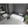 Mexen Vega Rechteckige Wanne 180 x 80 cm mit Verkleidung und 1-flügeliger Trennwand 90 cm, transparent, Chrom