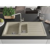 Mexen Andres Granitspüle 1,5-fach mit Abtropffläche und Küchenarmatur Flora, beige - 6515-69-670401-00