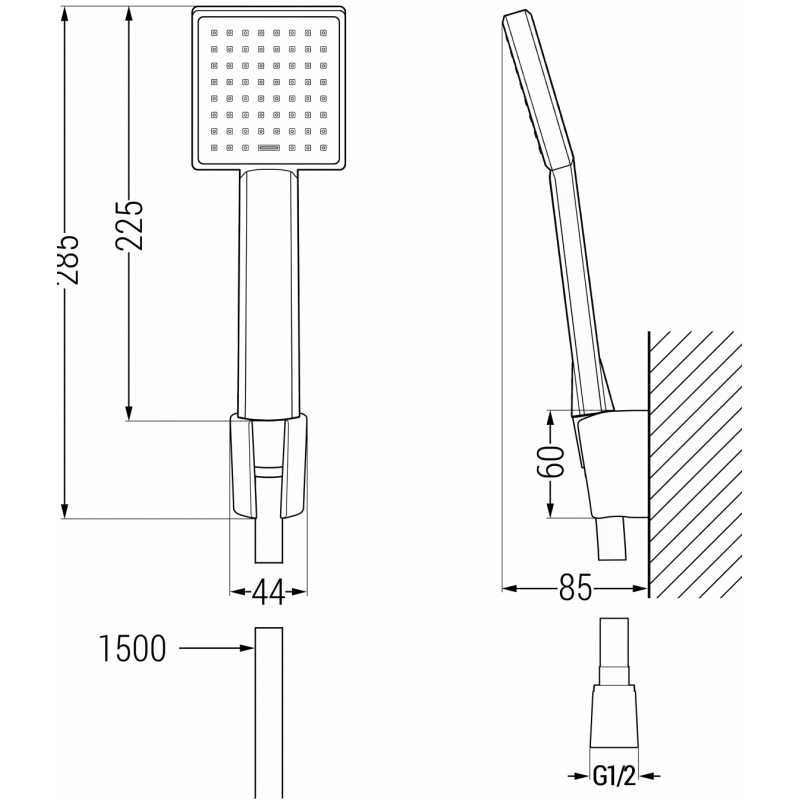 Mexen Royo R45 Badezimmerset, Chrom - 72213R45-00