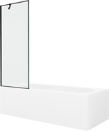 Mexen Vega Rechteckige Badewanne 180 x 80 cm mit Verkleidung und 1-flügeliger Trennwand 70 cm, schwarzes Muster