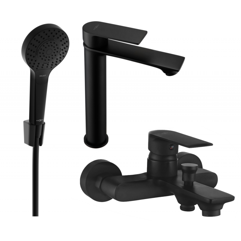 Mexen Royo R05 Badewannenset, schwarz - 72213R05-70