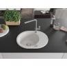 Mexen Kevin Granitspüle 1-becken mit Abtropffläche und Küchenarmatur Flora, Weiß - 6517-20-670401-06