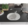 Mexen Kevin Granitspüle 1-becken mit Abtropffläche und Küchenarmatur Flora, weiß - 6517-20-670401-07
