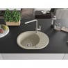 Mexen Kevin Granitspüle 1-Becken mit Abtropffläche und Küchenarmatur Flora, Beige - 6517-69-670401-00