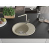 Mexen Kevin Granitspüle 1-beckig mit Abtropffläche und Küchenarmatur Flora, beige - 6517-69-670401-09