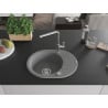 Mexen Kevin Granitspüle 1-Becken mit Abtropffläche und Küchenarmatur Flora, grau - 6517-71-670401-00