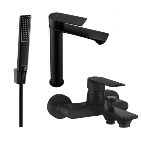 Mexen Royo R72 Badewannen-Set, schwarz - 72213R72-70