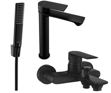 Mexen Royo R72 Badewannen-Set, schwarz - 72213R72-70