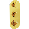 Mexen Kai Thermostatische 3-Wege-Badewannen- und Duscharmatur, Gold - 77603-50