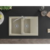 Mexen Gaspar Granitspüle 1,5-Becken mit Abtropffläche und Küchenarmatur Carla, beige - 6507-69-670700-00