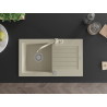 Mexen Pablo Granitspüle 1-becken mit Abtropffläche und Küchenarmatur Carla, beige - 6510-69-670700-69
