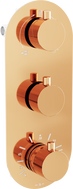 Mexen Kai thermostatische 3-Wege-Badewannen- und Duscharmatur, Roségold - 77603-60