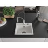 Mexen Milo Granitspüle 1-Becken mit Küchenarmatur Aster, weiß - 6505-20-73450-07-B