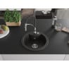 Mexen Diego Granitspüle 1-Kammer mit Küchenarmatur Aster, schwarz/goldener Metallic - 6512-75-73450-70