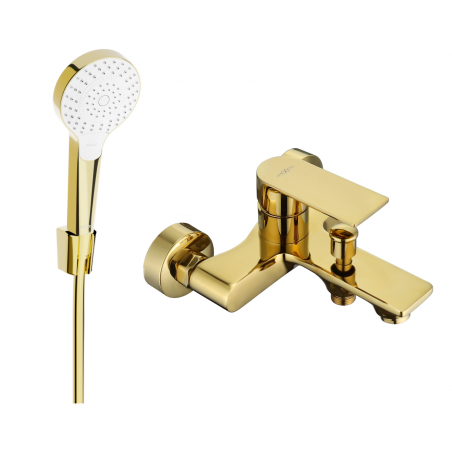 Mexen Royo R05 Badewannenarmatur mit Duschset, Gold - 7223R05-50