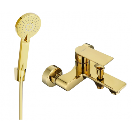 Mexen Royo R40 Badewannenarmatur mit Duschset, gold - 7223R40-50