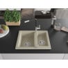 Mexen Carlos Granit-Spüle 1,5-Becken mit Küchenarmatur Flora, beige - 6518-69-670401-07