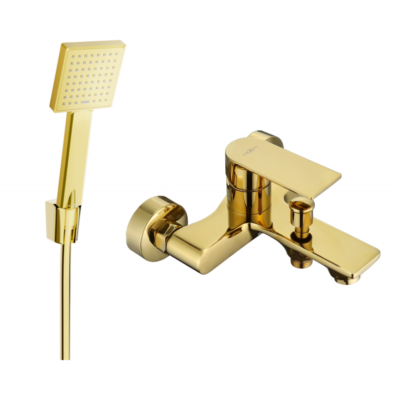 Mexen Royo R45 Badewannenarmatur mit Duschset, Gold - 7223R45-50