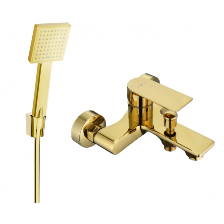 Mexen Royo R45 Badewannenarmatur mit Duschset, Gold - 7223R45-50
