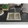 Mexen Carlos Granitspüle 1,5 Becken mit Küchenarmatur Flora, beige - 6518-69-670401-09