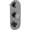 Mexen Kai thermostatische Badewannen-Duscharmatur mit 3 Ausgängen, Graphit - 77603-66