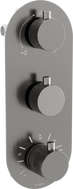 Mexen Kai thermostatische Badewannen-Duscharmatur mit 3 Ausgängen, Graphit - 77603-66