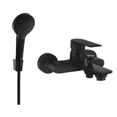 Mexen Royo R05 Badewannenarmatur mit Duschset, schwarz - 7223R05-70