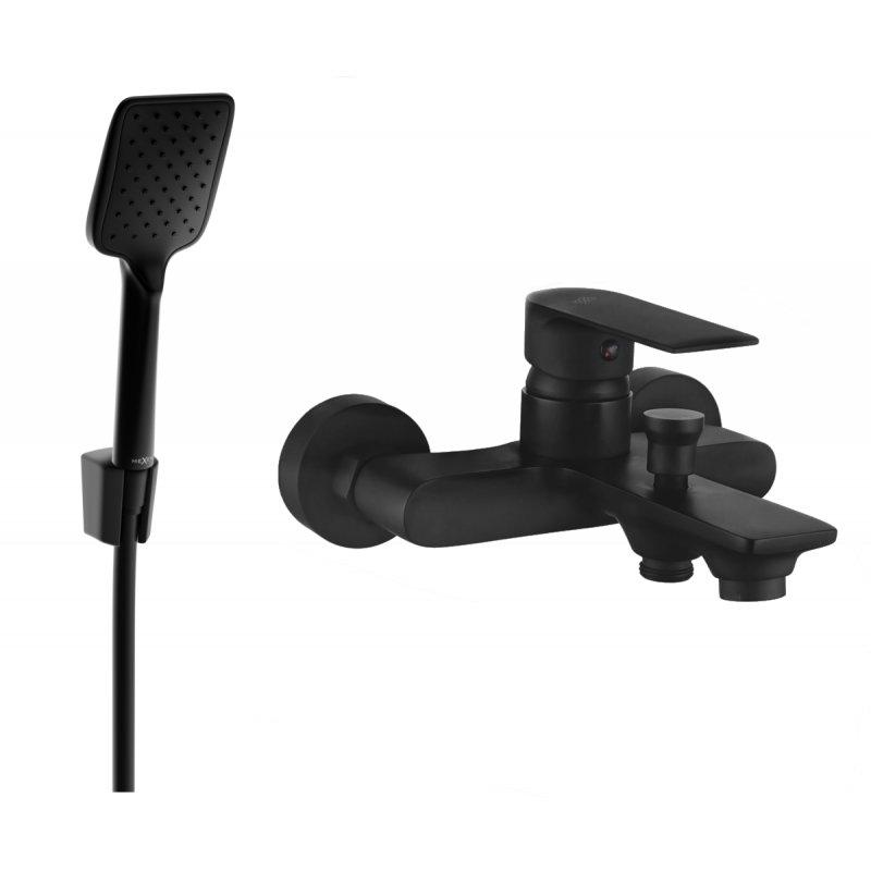 Mexen Royo R62 Badewannenarmatur mit Duschset, schwarz - 7223R62-70