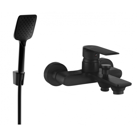 Mexen Royo R62 Badewannenarmatur mit Duschset, schwarz - 7223R62-70