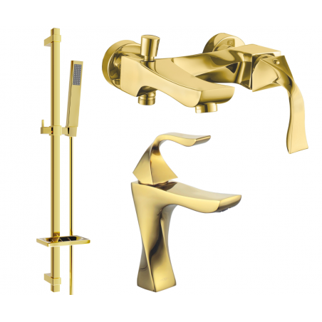 Mexen Estrella DQ02 Badewannen-Set, golden - 72303DQ02-50