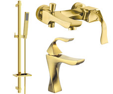 Mexen Estrella DQ02 Badewannen-Set, gold - 72303DQ02-50