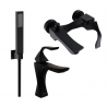 Mexen Estrella R02 Badewannen-Set, schwarz - 72303R02-70