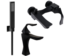 Mexen Estrella R02 Badewannen-Set, schwarz - 72303R02-70