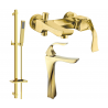 Mexen Estrella DQ02 Badewannen-Set, gold - 72313DQ02-50
