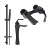 Mexen Estrella DQ02 Badewannenset, schwarz - 72313DQ02-70