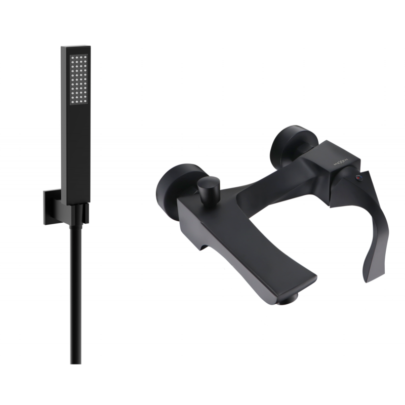 Mexen Estrella R02 Badewannenarmatur mit Duschset, schwarz - 7233R02-70
