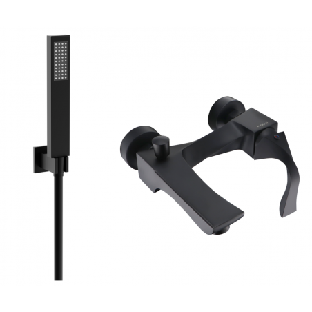 Mexen Estrella R02 Badewannenarmatur mit Duschset, schwarz - 7233R02-70