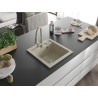 Mexen Vito Granitspüle 1-Becken mit Küchenarmatur Elia, beige - 6503-69-670101-69