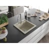 Mexen Vito Granitspüle 1-Kammer mit Küchenarmatur Elia, beige - 6503-69-670101-00