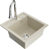 Mexen Vito Granitspüle 1-Kammer mit Küchenarmatur Elia, beige - 6503-69-670101-00