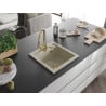 Mexen Vito Granitspülbecken 1-Becken mit Küchenarmatur Elia, beige - 6503-69-670101-50