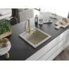 Mexen Vito Granitspüle 1-beckig mit Küchenarmatur Elia, beige - 6503-69-670101-50