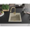 Mexen Vito Granitspülbecken 1-Becken mit Küchenarmatur Elia, beige - 6503-69-670101-50