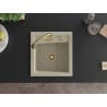 Mexen Vito Granitspülbecken 1-Becken mit Küchenarmatur Elia, beige - 6503-69-670101-50